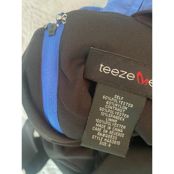 Teeze Me Black & Blue Fit and Flare Party Dress Size 9 NWT Cocktail Prom - Picture 11 of 12